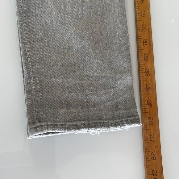 Mother The Dropout Cropped Slim Jeans in a gray "Holy Smokes" wash Sz 27 - Picture 9 of 10